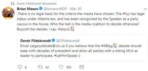 Twitter - Fildebrandt Freedom Conservative Party April 4th televised leaders debate blocked 5