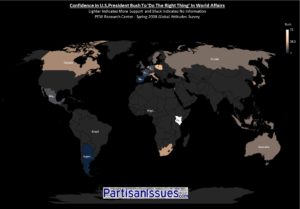 Confidence in U.S.President Bush To To 'The Right Thing' In World Affairs Map