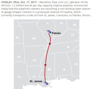 Marathon is reversing their 'Capline' pipleline