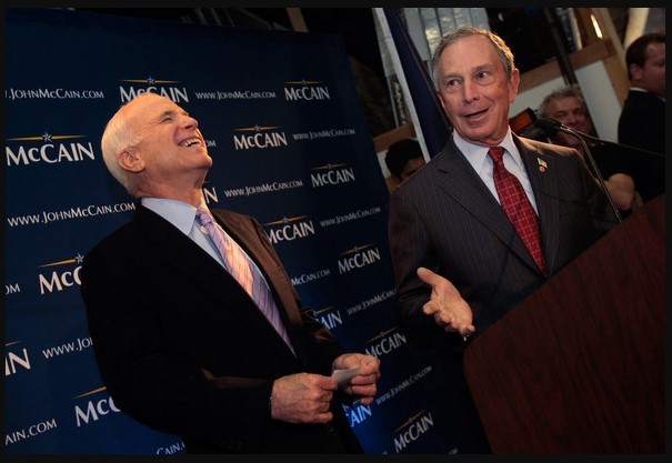 micheal bloomberg donates to john mccain