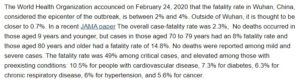 Coronavirus deaths 2 percent compared to other diseases