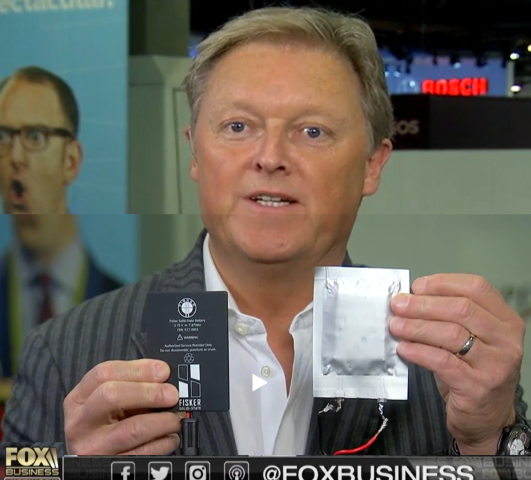 Herick Fisker Shows Solid State Battery in 2018 on Fox Business Network