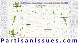 all ev chargers calgary edmonton sasksatoon canada