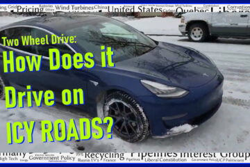 Tesla Model 3 SR+ Rear Wheel Drive on Icy Roads 2 wheel drive