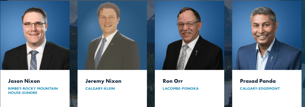 UCP Bill 81 Supporters Angela Pitt Jason Nixon Jeremy Nixon