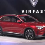 VinFast VF8 Red Passenger Side Photo