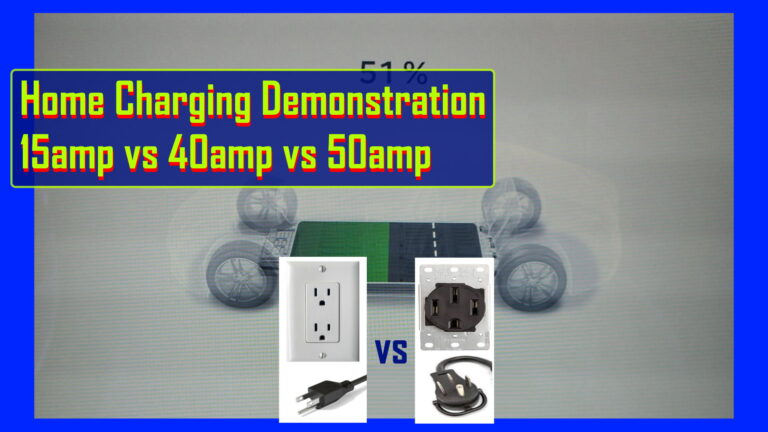 Home Charging Demonstration 15 amp vs 40 amp vs 50 amp