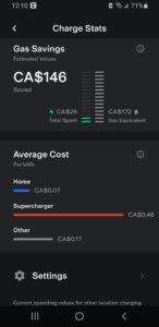 Tesla App Charging Stats