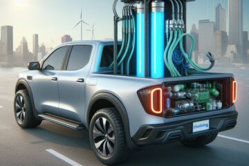 hydrogen powered pickup truck graphic